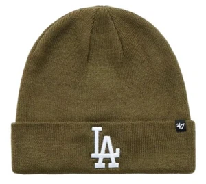 47 Brand Los Angeles Dodgers Knit Beanie Olive Embroidered Logo NEW - Picture 1 of 6