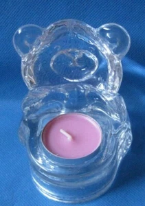Glass Bear Tealight Candle Holder - Approx. 4.5" Tall - Unbranded - Still Cute - Foto 1 di 4