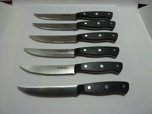 Cuisinart 4.5” Steak Knife 6pc C77TR-SK Black TRIPLE RIVETED HANDLE Full Tang - Picture 1 of 5