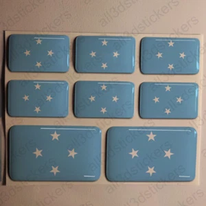 Pegatinas Micronesia Pegatina Bandera Micronesia Adhesivo 3D Relieve Resina - Picture 1 of 1