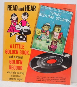 Three Bedtime Stories Little Golden Book & A Special Golden Record 1958 00157 - Imagen 1 de 3