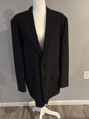 Traje Chaqueta Vittorio St. Angelo Hombre Negro 2 Botones 100% Poliéster Talla 44R Foto 1 de 4