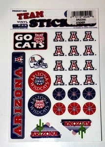 Arizona Wildcats Vinyl Team Aufkleber Blatt mit Logos & Maskottchen - Bild 1 von 4