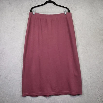 Maxi Falda Coldwater Creek Para Mujer XL Malva Cintura Elástica Hendidura Cápsula Minimalista Foto 1 de 4