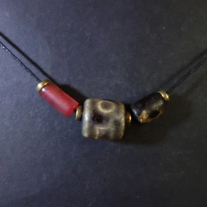 excellente,  alte DZI Perlen Kette  aus Tibet - Bild 1 von 14