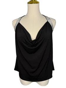 Cache Damen kleines Strass drapiertes Neckholder Top schwarz elegant sexy Glam Y2K - Bild 1 von 7