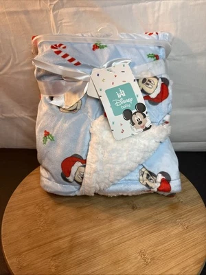 Disney Baby Boy Christmas Fleece Mickey Mouse Baby Blanket  30x40" Brand New - Image 1 of 4