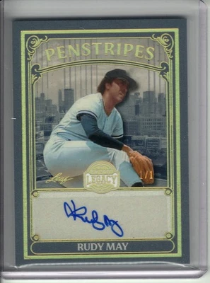 2025 LEAF BRONX LEGACY RUDY MAY AUTO #1/1 *PENSTRIPES* - Image 1 of 2
