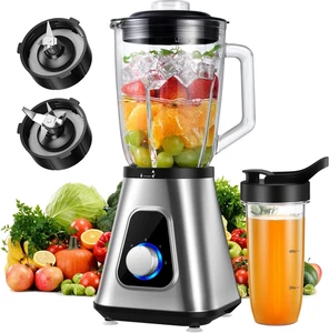 1200W Blender Smoothie Maker 2 in 1 Smoothie Blender with 1.5L Glass Jug & 650ML - Picture 1 of 12