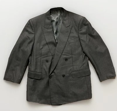 VTG Bespoke 80s Japan Kodan Kyoto Power Suit Wool Double Breasted Blazer - M 42 - Image 1 of 4