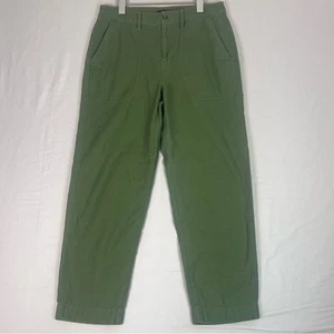 J Crew Cotton Camp Pants Womens 8 Green Ankle Casual Preppy Summer Chinos - Picture 1 of 11