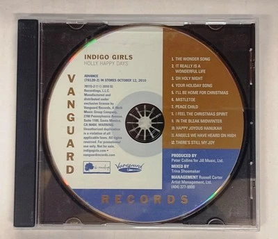 Indigo Girls~Holly Happy Days CD 2010 IG/Vanguard 78115-2 Advance PROMO Unplayed Foto 1 de 2