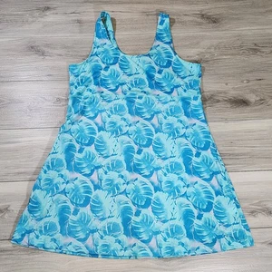 Huk Dress Women's XL Green Floral Icon Printed Sleeveless - Picture 1 of 10