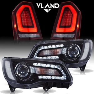 VLAND Headlights+LED Red Tail Lights Combo Sets For 2011 12 13 2014 Chrysler 300 - Bild 1 von 22