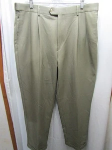 HERREN ROUNDTREE & YORKE STRETCH TAILLE PLISSEE BÜNDCHEN SALBEI HOSE GRÖSSE 38 X 30 - Bild 1 von 4