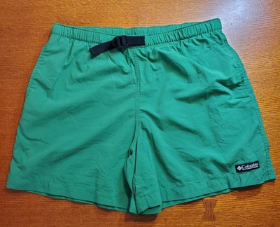 Columbia Womens Medium Green Hiking Outdoor Shorts Elastic Waist Belted Nylon - Image 1 of 4