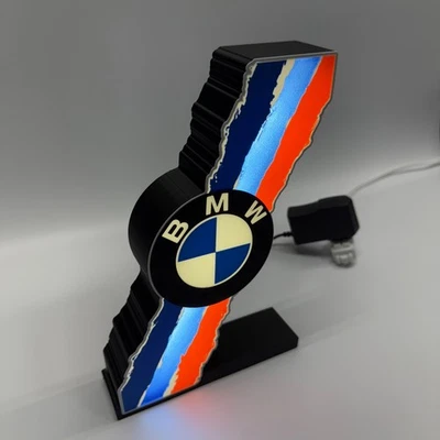 Светодиодный гаражный знак BMW 10 дюймов высотой с основанием или настенной полкой декор стола подарочное искусство - Изображение 1 из 4