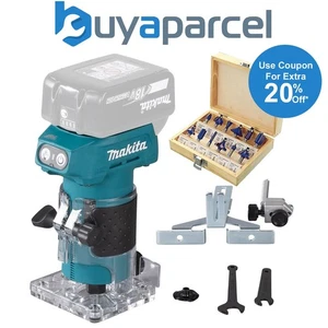 Makita DRT52Z 18V LXT Cordless Brushless Laminate Router Trimmer + 12pc Set - Picture 1 of 16