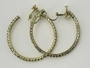 Orecchini donna a cerchio con strass tono oro e retro a vite - Foto 1 di 7