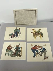 Vintage Norman Rockwell Lot of 4 Embossed Art 10 x 8 Prints UNFRAMED - Bild 1 von 4