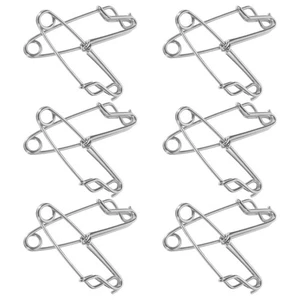 12 Pcs and Pin Fishing Snap Clips Stainless Steel Hook Connector - Picture 1 of 12