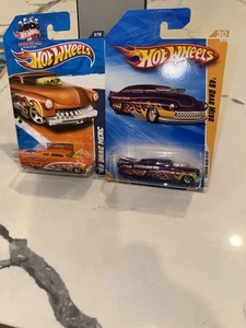 Pair Of Hot Wheels 49 Drag Mercs 2009 & 2010. 49Er In Purple & Phil‘S Burner Org - Picture 1 of 7
