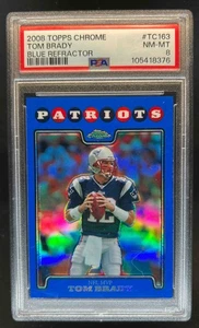 2008 Topps Chrome Tom Brady Blue Refractor #TC163 Patriots PSA 8 - Picture 1 of 2