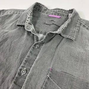 Camisa Tommy Bahama Para Hombre XL Gris 100% Lino Botón Delantero Manga Larga Informal - Imagen 1 de 12