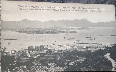 M Sternberg Postcard Photo Kowloon & Hong Kong Man of Wars Anchorage Naval Dock - Image 1 of 4