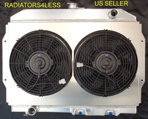 CHAMPION 3 ROW ALUMINUM RADIATOR SHROUD 12" FANS AMC JAVELIN AMX RAMBLER REBEL - Picture 1 of 3