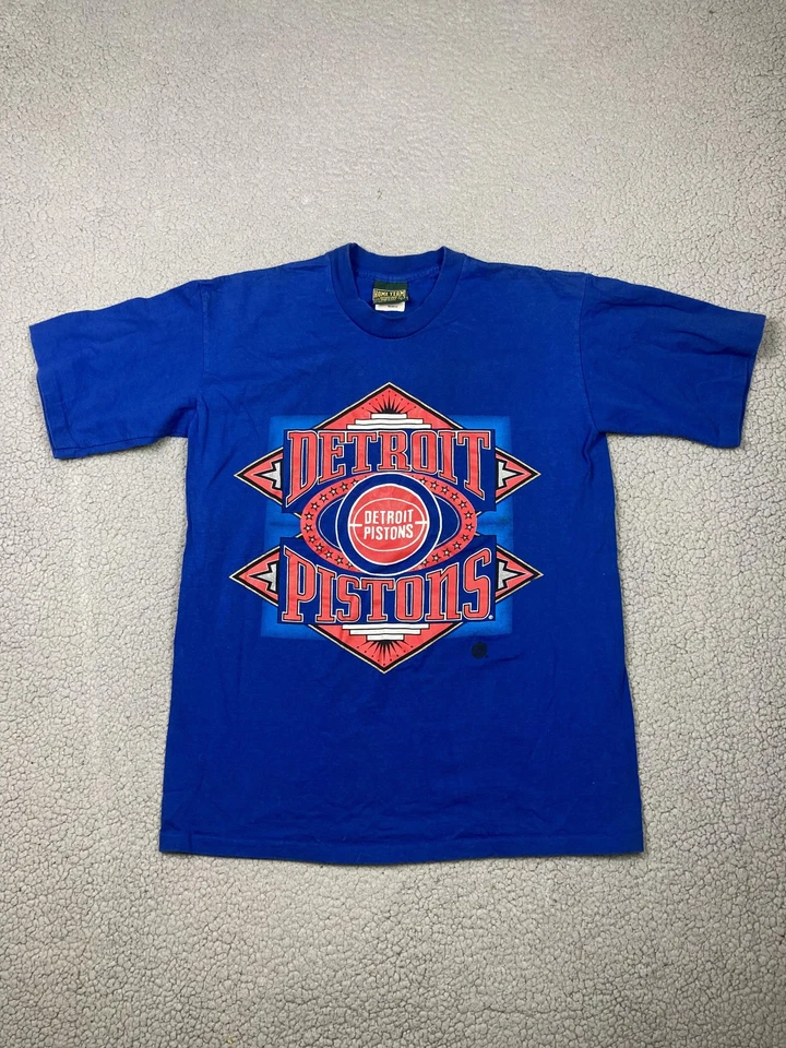 Camisa De Colección Detroit Pistons Para Hombre Grande Azul NBA Baloncesto Gráfico Años 90 Foto 1 de 4