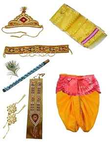 Little Krishna Dhoti Dupatta Dress Set (For 9 - 12 Months Kids) - Picture 1 of 8