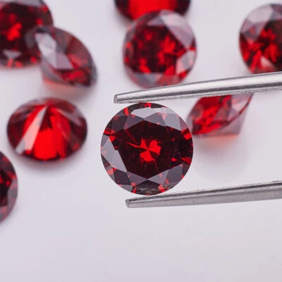 Piedra de circonita cúbica de color rojo granate de 3 mm ~ 15 mm piedra preciosa suelta circonita cúbica AAAAA al por mayor Foto 1 de 4