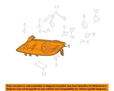 Componentes de faros delanteros MAZDA OEM 04-08 RX-8 FE03510L0H Foto 1 de 2