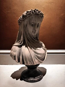 Veiled Lady Bust Sculpture Art - Picture 1 of 3