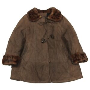 Vintage Shearling Fur Jacket Large Y2k Penny Lane jacket Sheepskin 48AC