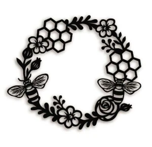 Troqueles de corte de metal con borde de corona de abeja de abeja rosa plantilla álbum de recortes artesanía - Imagen 1 de 3