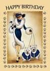 WESTIE WEST HIGHLAND WHITE TERRIER & LADY DOG BIRTHDAY GREETINGS NOTE CARD