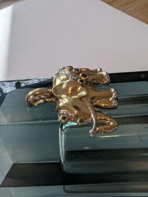 Anhänger 333 Gelbgold,Weissgold poliert Elefant,Rubin,Saphir blau Smaragd grün - Bild 1 von 4