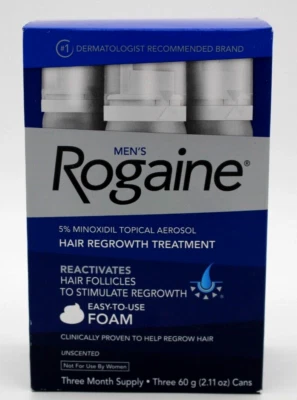ROGAINE 5% Minoxidil Unscented Foam Hair Regrowth Treatment 3 Month - 06/2026 - Image 1 of 4