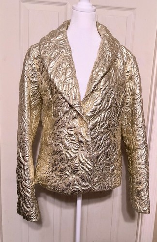 Giacca da sera Michael Kors oro metallizzato taglia 12 nuova con etichetta 300€. MSRP Leggi bene!