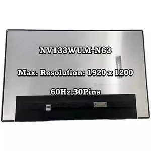 NV133WUM-N63 V3.0 LCD 13,3" 1920x1200 WUXGA Schermo Ricambio Display NUOVO 30Pin - Foto 1 di 3