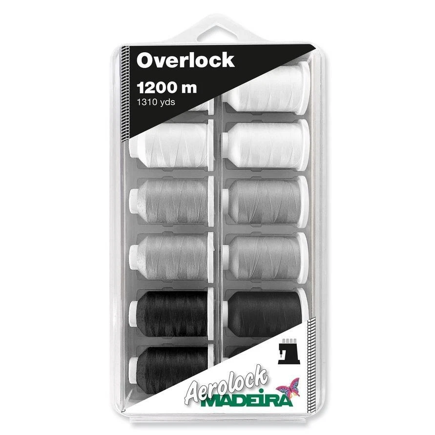 Madeira Aerolock No.125 Overlock Garnbox Black & White (3 Farben/ 12 x 1200 m)