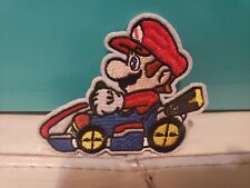 Mario In His Cart 3.5" Embroidered Iron On Quality Patch