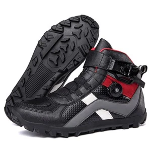 Men's Motorcycle Boots Non-slip Wear Resistance Protective Gear Motorcycle Shoes - Picture 1 of 26
