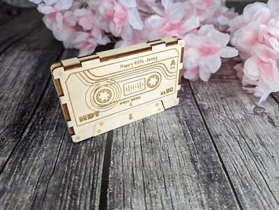 CHERRY GROVE CRAFT Custom QR Playlist Mixtape Wooden, Personalised Mixtape Cassette, Gift, Xmas