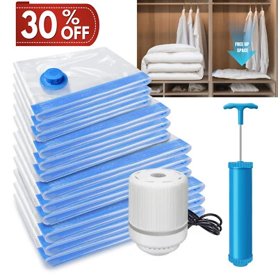 PA+PE Material Vakuum-Kompressionsbeutel-Set mit elektrischer Pumpe 12er Set - Bild 1 von 4