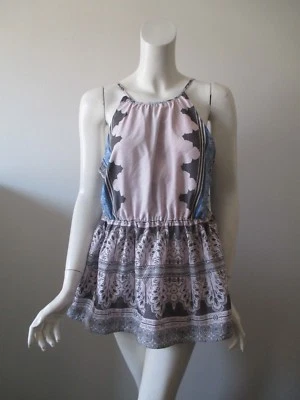 NWT Silvian Heach Pale Pink Gray Hobo Peasant Vest Top Budano fits S or 6 - Image 1 of 4