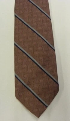 John Weitz Men Formal Necktie Pink Black design Blue Grey stripe Tie 58”x3” - Image 1 of 4