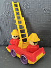 Vintage Fisher Price Fire Engine Truck Fire Man Little People Two Figures Rare